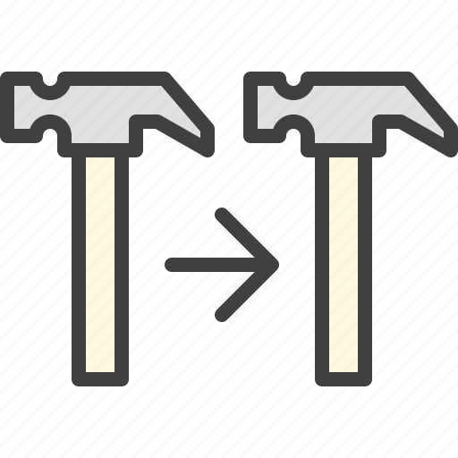 Hammer, copy, duplicate, version, tool icon - Download on Iconfinder