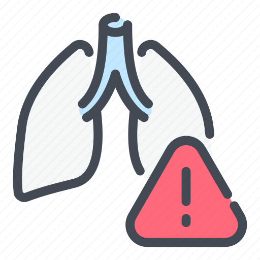 Lungs, problem, warning, danger, infection icon - Download on Iconfinder