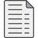 document, file, interface, list, text