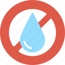 ban, liquid, moisture, no, prohibit, water