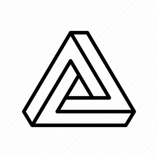 Penrose, impossible, geometric, triangle, illusion, abstract icon - Download on Iconfinder