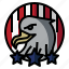 eagle, america, hunter, animal, badge 