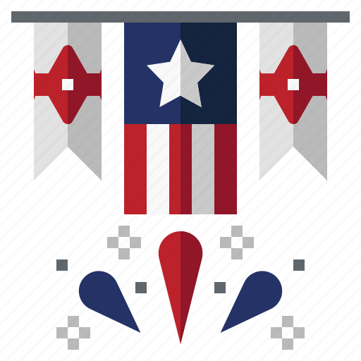 Pennant, garlands, usa, independence, day, celebration icon - Download on Iconfinder