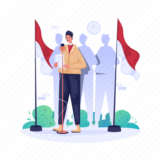 Indonesia, independence day, celebration, national, dirgahayu, speech, proclamation icon - Download on Iconfinder