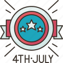 badge, fourth, july, holidays, celebrate
