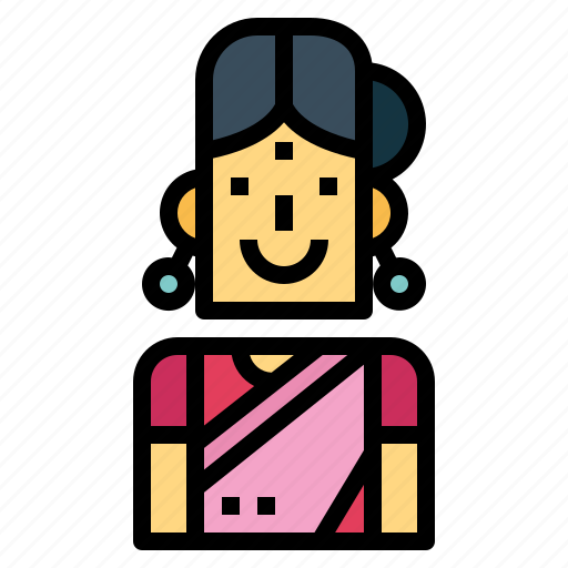 Woman, sari, india, traditional, people icon - Download on Iconfinder
