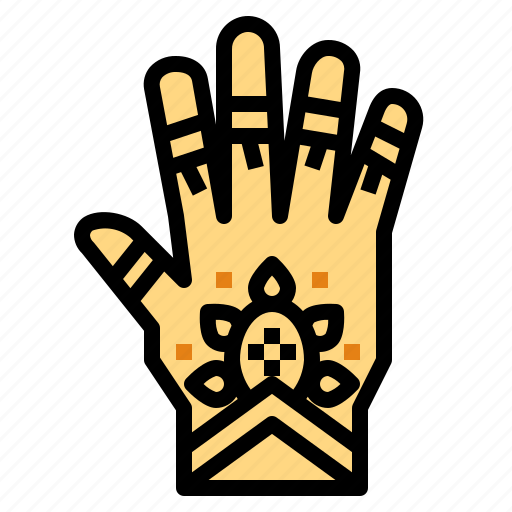 Henna, paint, hand, art, india icon - Download on Iconfinder
