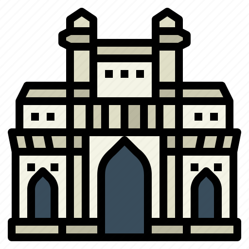 Mumbai, gate, of, india, architectonic, landmark, monuments icon - Download on Iconfinder