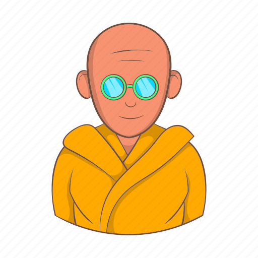 Buddhism, cartoon, monk, religion, religious, sunglasses icon