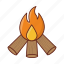 bonfire, wood, burn, camp, indian 