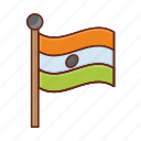 flag, country, india, waving, sign 
