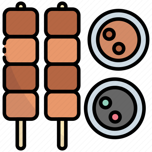 Satay, food, dish, indonesia, traditional food, meat, asia icon - Download on Iconfinder
