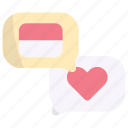 indonesia, flag, country, chat, talk, love, nationalist