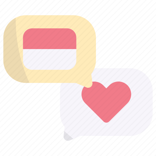 Indonesia, flag, country, chat, talk, love, nationalist icon - Download on Iconfinder