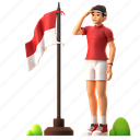 character, indonesia, flag, holiday, independence, celebration, patriotic, celebrate, national