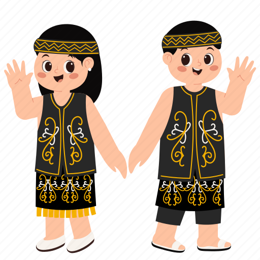 Kalimantan, traditional, fashion, culture, indonesia, dress, person icon - Download on Iconfinder