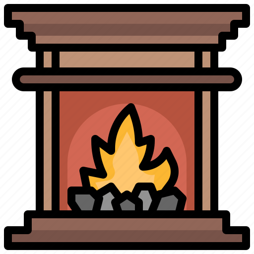 Fireplace, furniture, household, living, room, chimney, warm icon - Download on Iconfinder