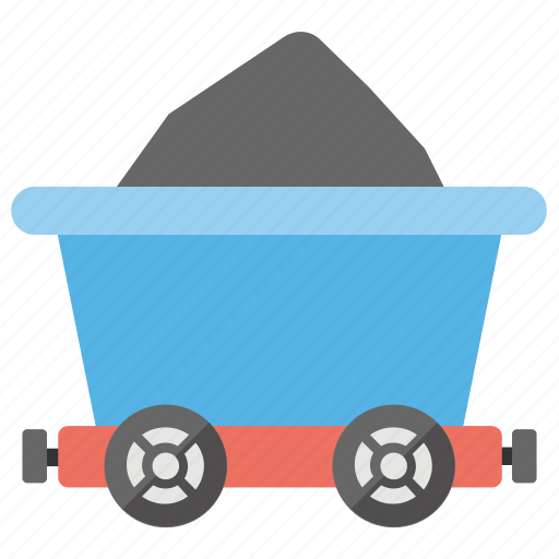 Coal mining, construction cart, mine chariot, minecart icon - Download on Iconfinder