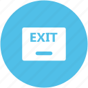 direction arrow, exit, exit hotel, go out, information board, outside, restaurant