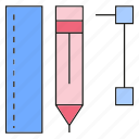 design, pencil, ruler
