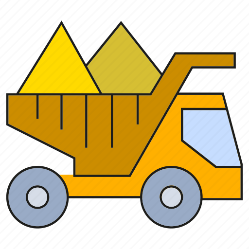 Dump truck, dumper, machine, machinery, mining, tractor, truck icon - Download on Iconfinder