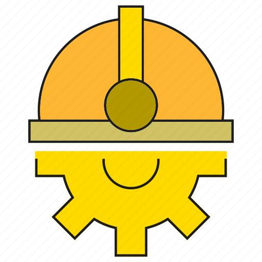 Cog, gear, helmet, safety icon - Download on Iconfinder