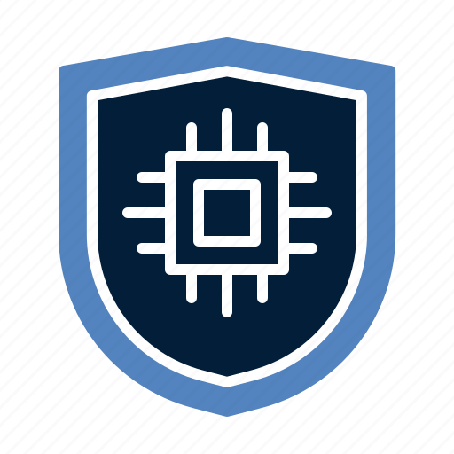 Cyber, security, shield, chip, technology, secure, attack icon - Download on Iconfinder