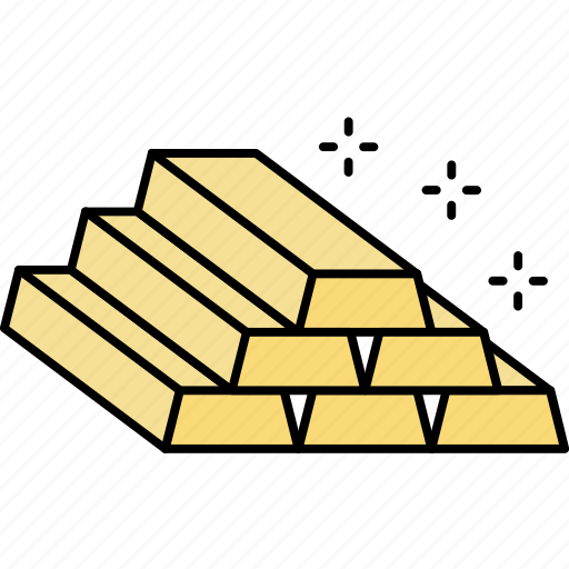 Gold, gold bricks, gold metal, gold plates, precious metal icon - Download on Iconfinder