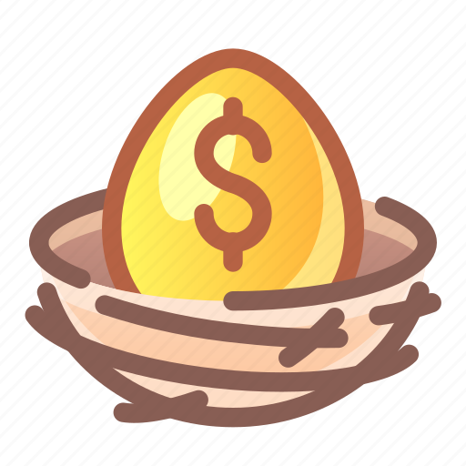 Dollar, assets, golden, egg, nest icon - Download on Iconfinder