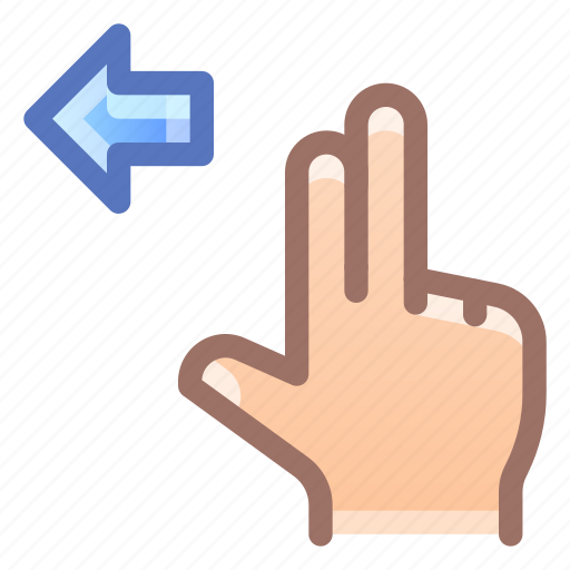 Two, fingers, scrool, left, gesture icon - Download on Iconfinder
