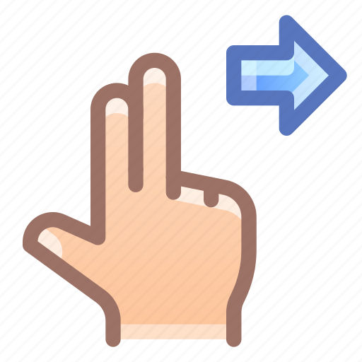 Two, fingers, scrool, right, gesture icon - Download on Iconfinder