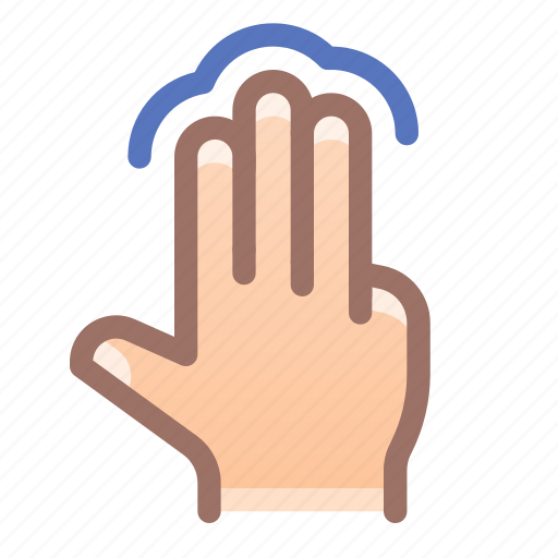Touch, three, fingers, gesture icon - Download on Iconfinder