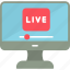 live, conference, online, screencast, web, icon 