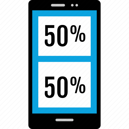 50, information, 50 percent, analytics, fifty, half icon - Download on Iconfinder