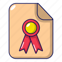 award, cartoon, certificate, diploma, object, paper, seal