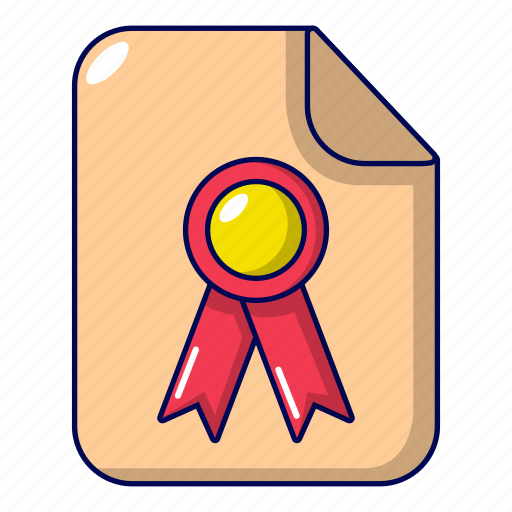 Award, cartoon, certificate, diploma, object, paper, seal icon - Download on Iconfinder