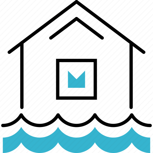 Disaster, flood, house, inundation, natural icon - Download on Iconfinder