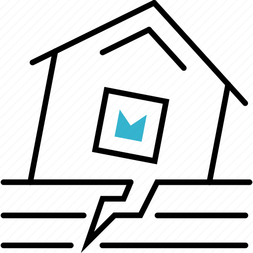 Disaster, earthquake, fault, house, insurance, natural icon - Download on Iconfinder