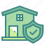 house, home, insurance, building, shield 