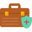 bag, health, insurance, shield, suitcase 
