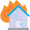 burning, damage, fire, flame, heat, house, smoke