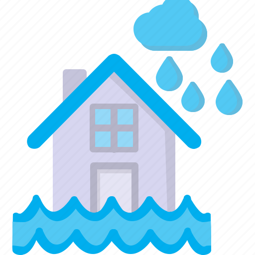 Flooded, house, waves, water, tick icon - Download on Iconfinder