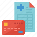 card, document, hospital, medical, payment