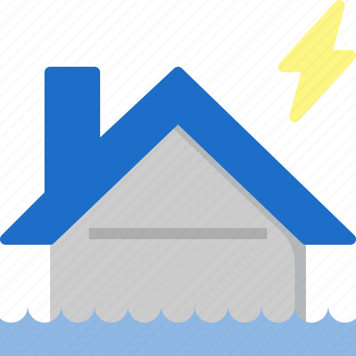 Flood, home, house, insurance, protection, storm, thunder icon - Download on Iconfinder