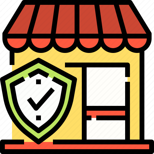 Insurance, protection, security, shield, shop, store icon - Download on Iconfinder