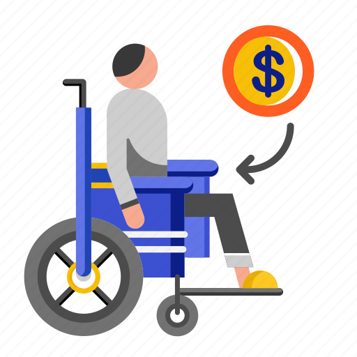 Accident, compensation, disability, disabled, disablement benefit, insurance, wheelchair icon - Download on Iconfinder