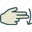 arrow, direction, finger, hand, interaction, touchsdown 