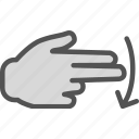 arrow, direction, finger, hand, interaction, touchsdown