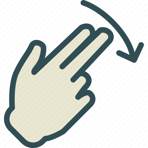 Down, hand, interaction, nal, return, touchdiago, twofinger icon - Download on Iconfinder