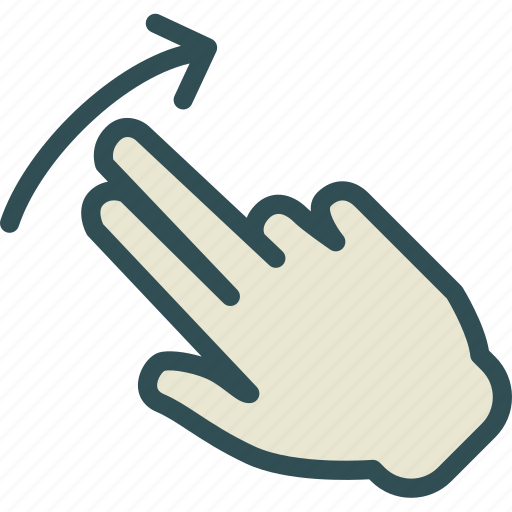 Hand, interaction, touchleft, twofinger, up icon - Download on Iconfinder